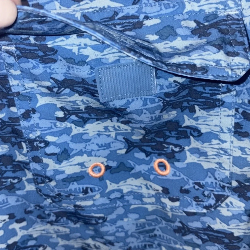 Vineyard Vines Printed Chappy Trunks Size 7 Blue Fish Camo Bimini - Picture 6 of 12